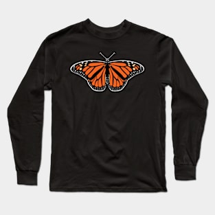 🦋 Royal Monarch Butterfly with Wings Spread Open Long Sleeve T-Shirt